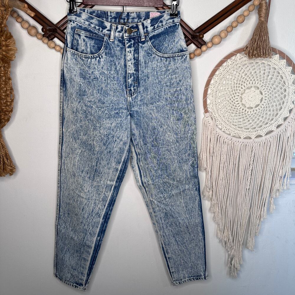 Vintage Don't Stop Acid Wash Hi Rise Tapered Jeans
